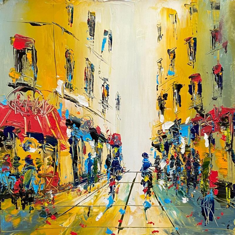 Painting Rue animée by Raffin Christian | Painting Figurative Urban Oil