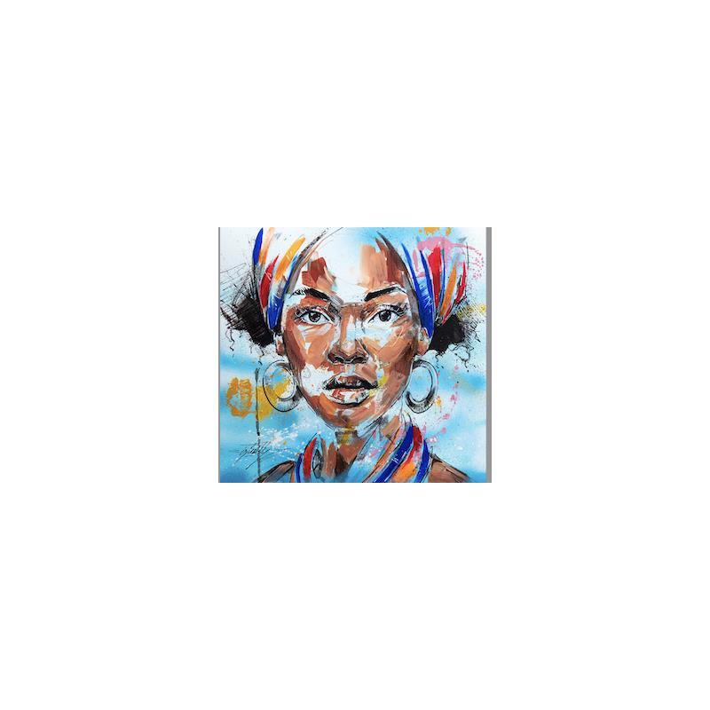 Painting KEASHA by Istraille | Painting Figurative Portrait Acrylic