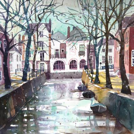 Painting NO.  23242  THE HAGUE  HOUTWEG WINTER by Thurnherr Edith | Painting Subject matter Watercolor Urban