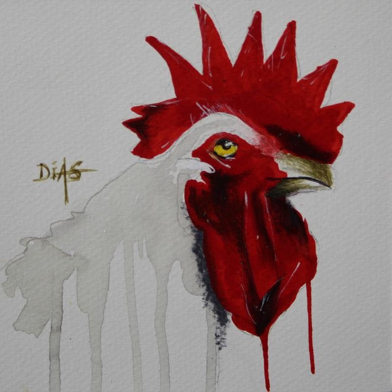 Painting Coq by Dias | Painting Figurative Animals