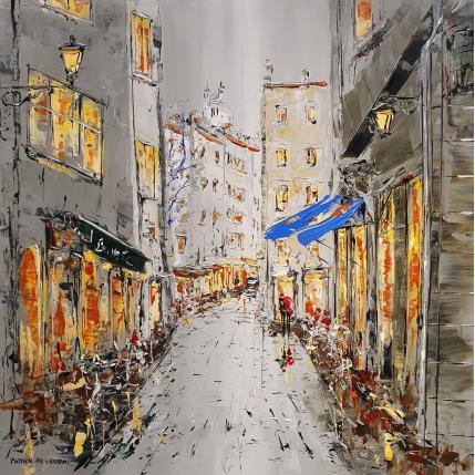 Painting La rue de l'arbre bleu by Rousseau Patrick | Painting Figurative Oil Urban