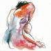 Painting Marine dos nerveux  by Brunel Sébastien | Painting Figurative Nude Watercolor