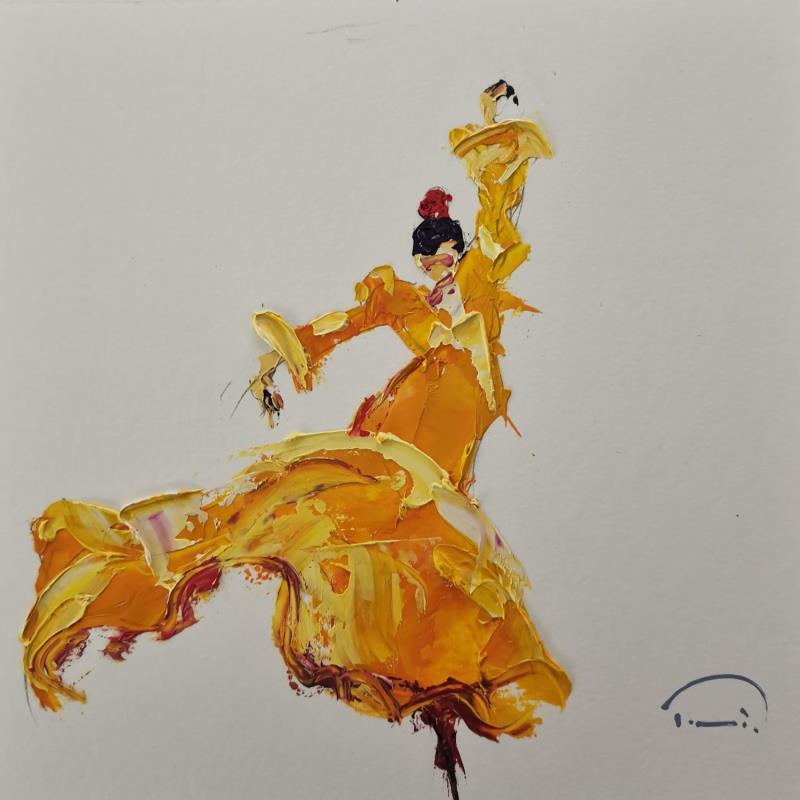 Gemälde Toda de amarillo von Tomàs | Gemälde Figurativ Öl Pop-Ikonen, Porträt