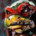 Peinture T.N Michelangelo par Caizergues Noël  | Tableau Pop-art Cinéma Icones Pop Enfant Acrylique Collage