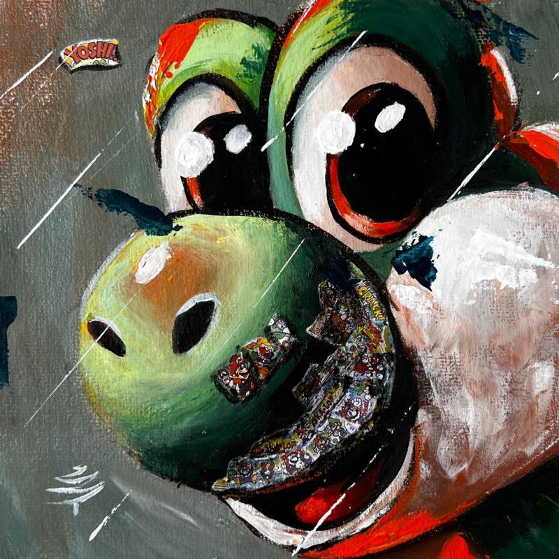 Peinture Big Yoshi par Caizergues Noël  | Tableau Pop-art Acrylique, Collage Cinéma, Enfant, Icones Pop