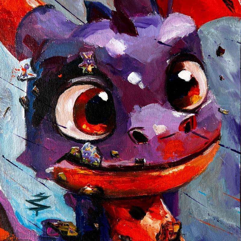 Peinture Spyro par Caizergues Noël  | Tableau Pop-art Cinéma Icones Pop Enfant Acrylique Collage