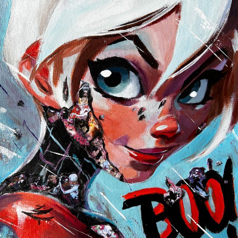 Painting Gwen BOO ! by Caizergues Noël  | Painting Pop-art Cinema Pop icons Child Acrylic Gluing