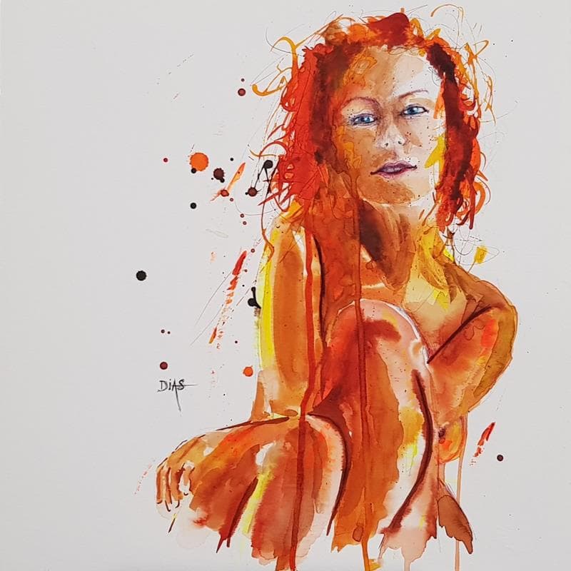 Painting Nu féminin by Dias | Painting Figurative Mixed Animals