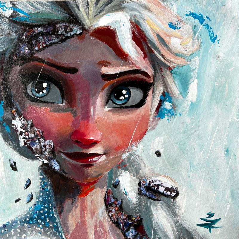 Peinture Elsa par Caizergues Noël  | Tableau Pop-art Cinéma Icones Pop Enfant Acrylique Collage