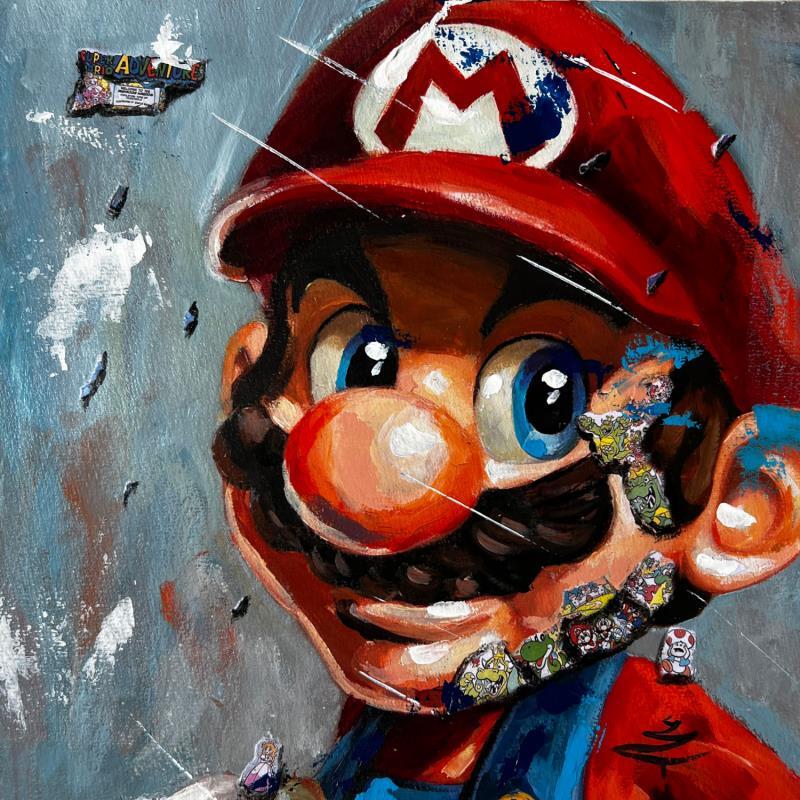 Peinture Mario par Caizergues Noël  | Tableau Pop-art Cinéma Icones Pop Enfant Acrylique Collage