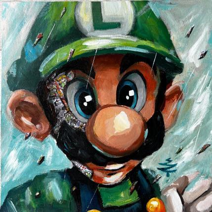 Painting Luigi by Caizergues Noël  | Painting Pop-art Acrylic, Gluing Child, Cinema, Pop icons