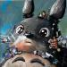 Gemälde Totoro von Caizergues Noël  | Gemälde Pop-Art Kino Pop-Ikonen Kinder Acryl Collage