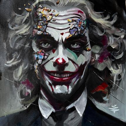 Painting Joker by Caizergues Noël  | Painting Pop-art Acrylic, Gluing Child, Cinema, Pop icons