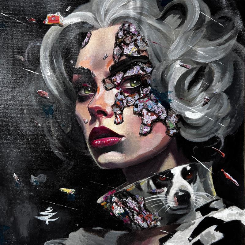 Painting Cruella by Caizergues Noël  | Painting Pop-art Cinema Pop icons Child Acrylic Gluing