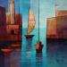 Gemälde L'entrée du port AP 118 von Burgi Roger | Gemälde Figurativ Marine Acryl