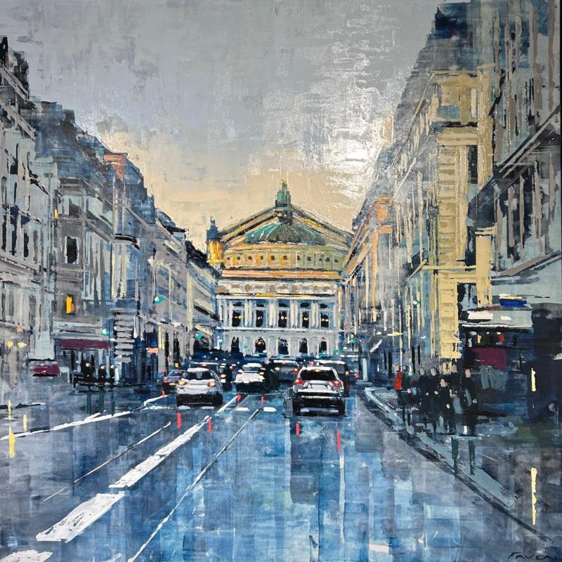 Painting Avenue de l'Opéra by Faveau Adrien | Painting Figurative Oil Urban