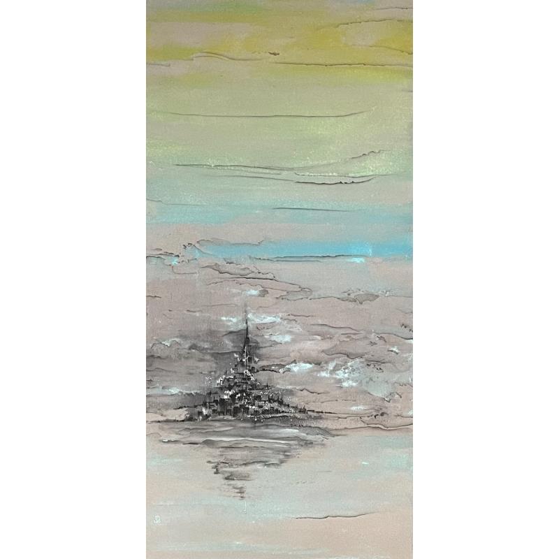 Painting Villes du Ciel I by Dupont Céline | Painting Subject matter Minimalist Sand