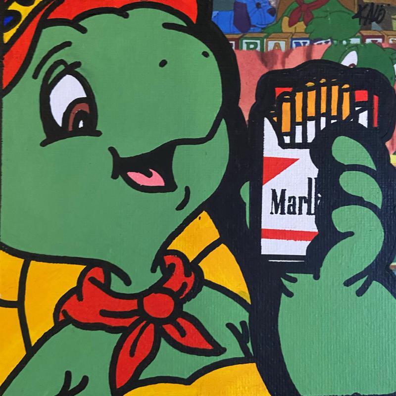 Painting Franklin Malboro 2 by Kalo | Painting Pop-art Pop icons Graffiti Gluing Posca