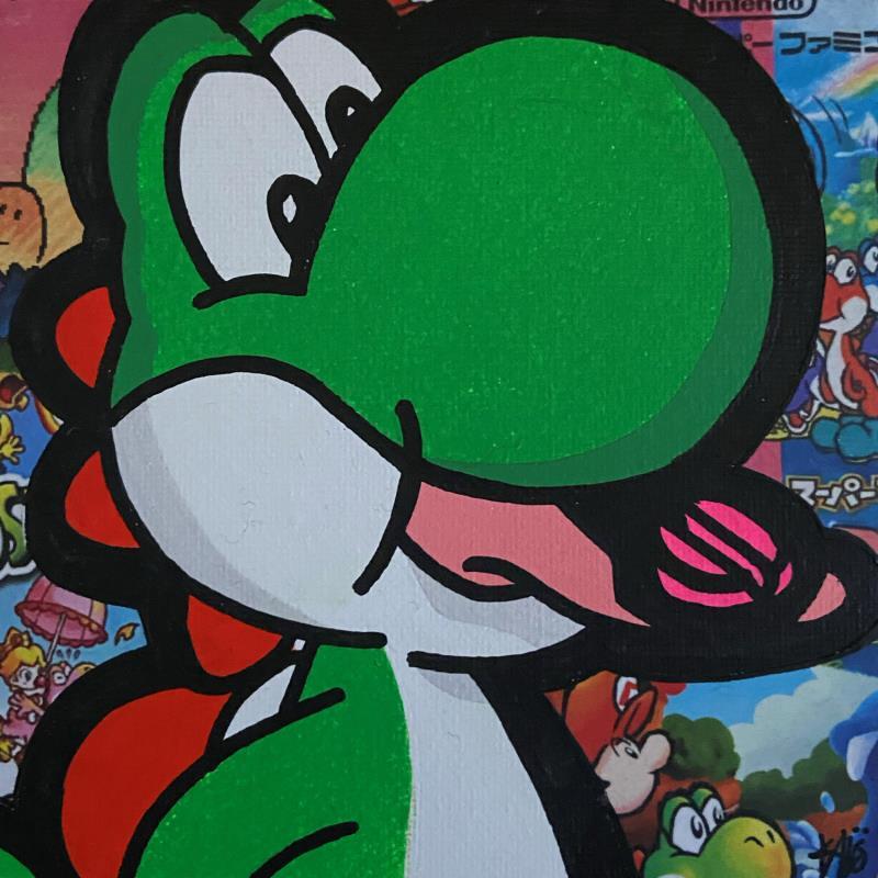 Painting Yoshi pink pills by Kalo | Painting Pop-art Pop icons Graffiti Gluing Posca