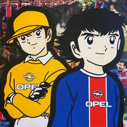 Painting Olive et Tom PSG by Kalo | Painting Pop-art Gluing, Graffiti, Posca Pop icons