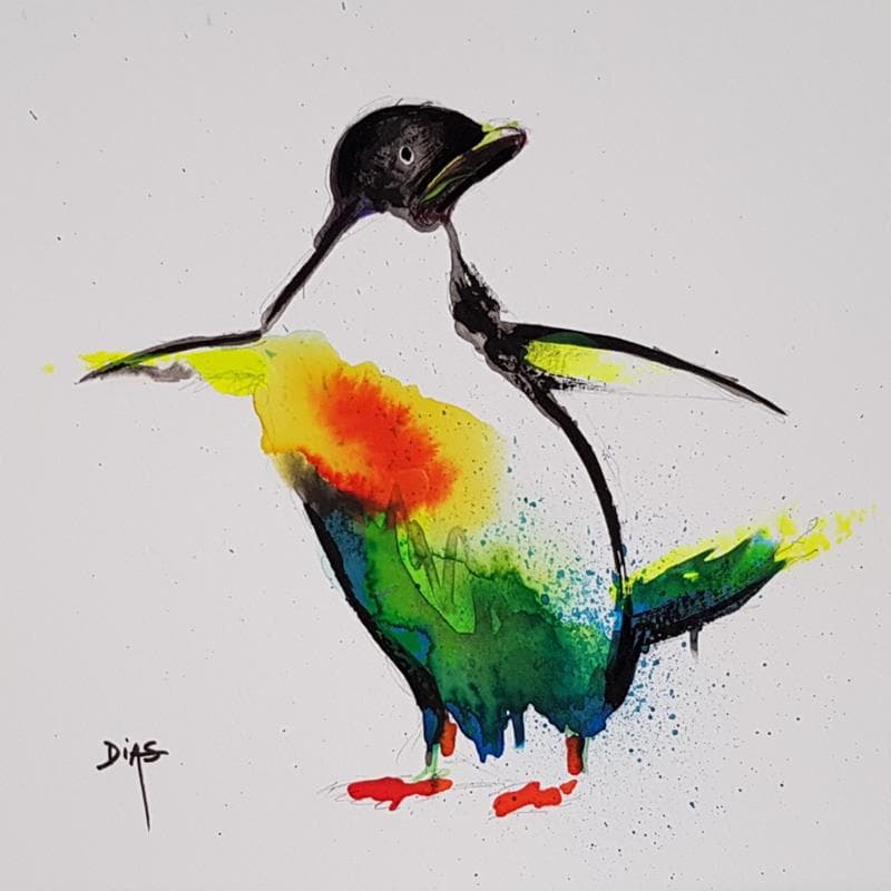 Painting Pingouin by Dias | Painting Figurative Animals