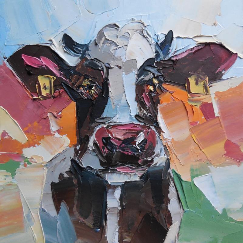 Painting Happy Cow by Lunetskaya Elena | Painting Figurative Oil