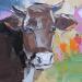 Painting Curious cow by Lunetskaya Elena | Painting Figurative Oil