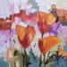 Painting Desert poppies by Lunetskaya Elena | Painting Figurative Cardboard Oil
