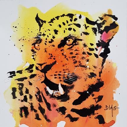 Painting Guépard by Dias | Painting Figurative Mixed Animals
