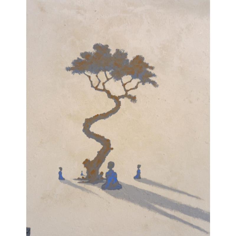 Gemälde Les quatre sages von Lemonnier  | Gemälde Materialismus Landschaften Acryl Sand