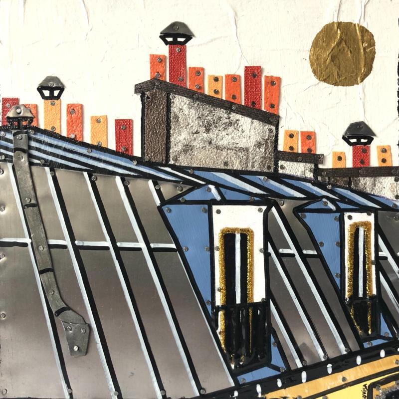 Gemälde La vie d'artiste von Lovisa | Gemälde Figurativ Acryl, Blattgold, Collage, Posca, Upcycling Pop-Ikonen, Urban