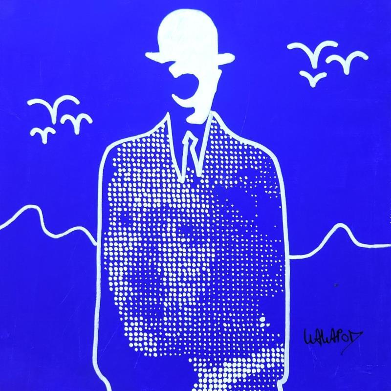 Painting Magritte Vermeer bleu by Wawapod | Painting Pop-art Pop icons Acrylic Posca