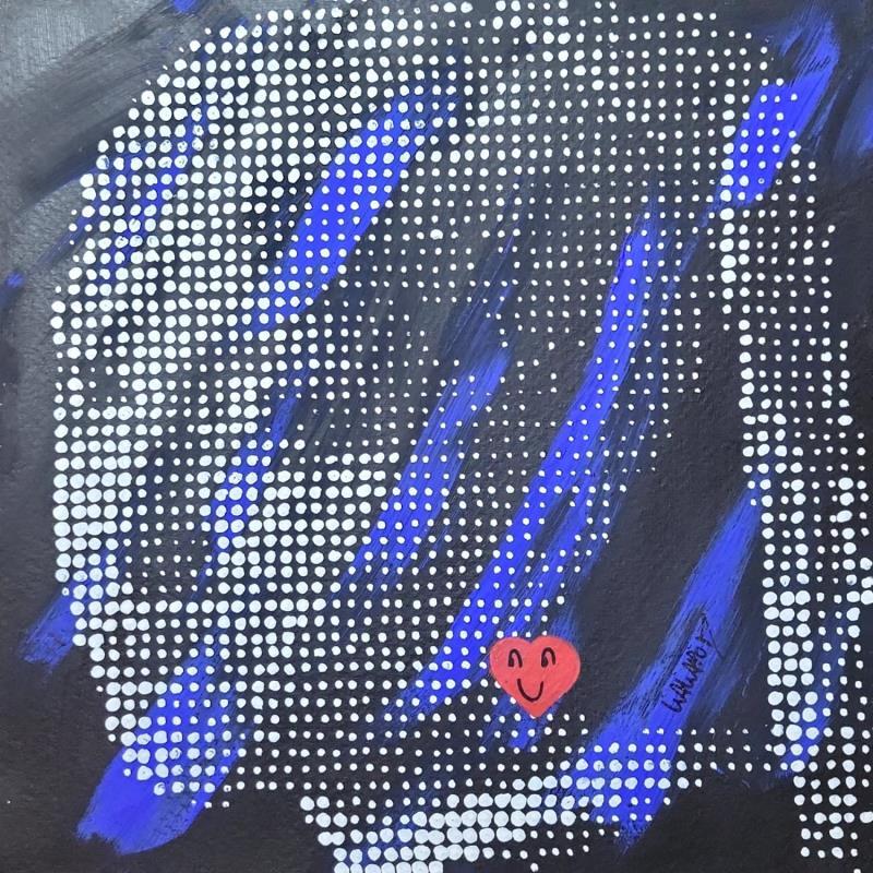 Peinture Jeune fille au cœur 19 par Wawapod | Tableau Pop-art Icones Pop Acrylique Posca