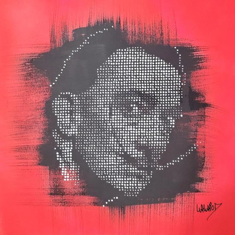Painting Dalí rouge noir  by Wawapod | Painting Pop-art Acrylic, Posca Pop icons