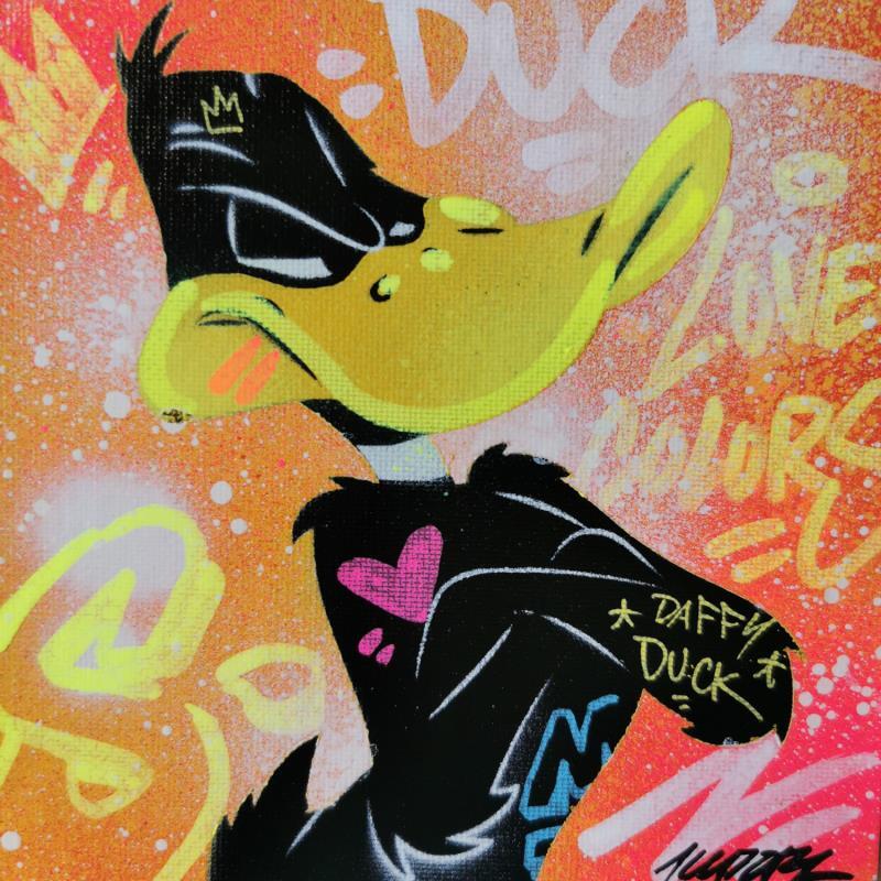 Gemälde Daffy Duck  von Kedarone | Gemälde Pop-Art Pop-Ikonen Graffiti Acryl