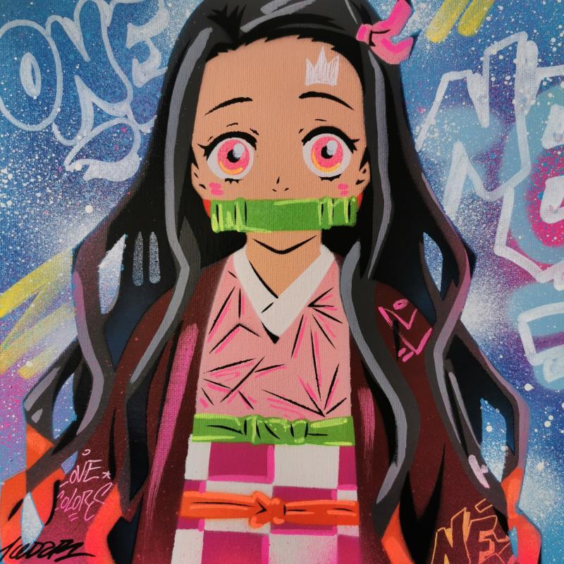 Painting Nezuko by Kedarone | Painting Pop-art Pop icons Graffiti Acrylic