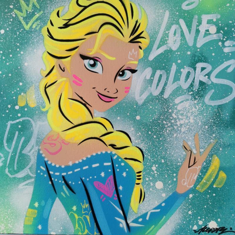 Peinture La reine des neiges par Kedarone | Tableau Pop-art Icones Pop Graffiti Acrylique