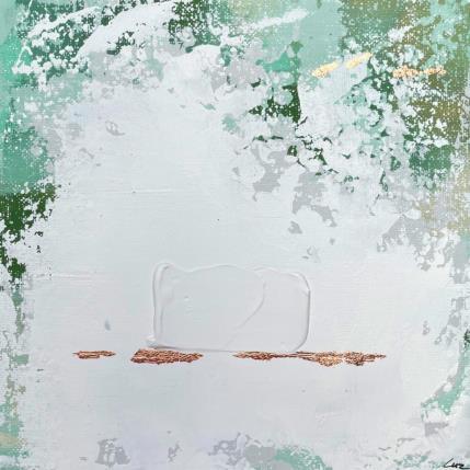Peinture Premier jour d'hiver par Luz Alexandra | Tableau Abstrait Acrylique, Feuille d'or Minimaliste