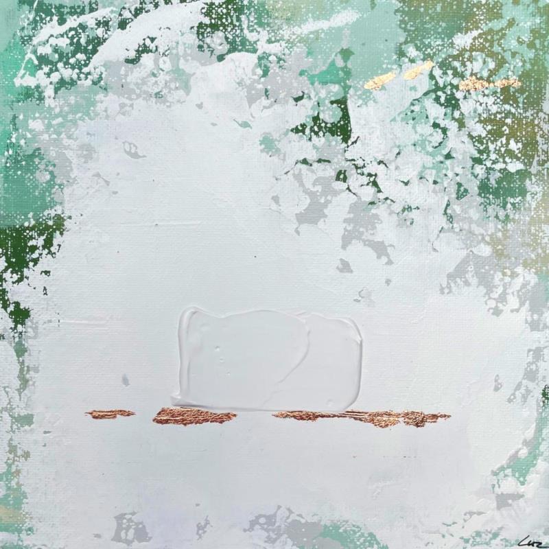 Gemälde Premier jour d'hiver von Luz Alexandra | Gemälde Abstrakt Minimalistisch Acryl Blattgold