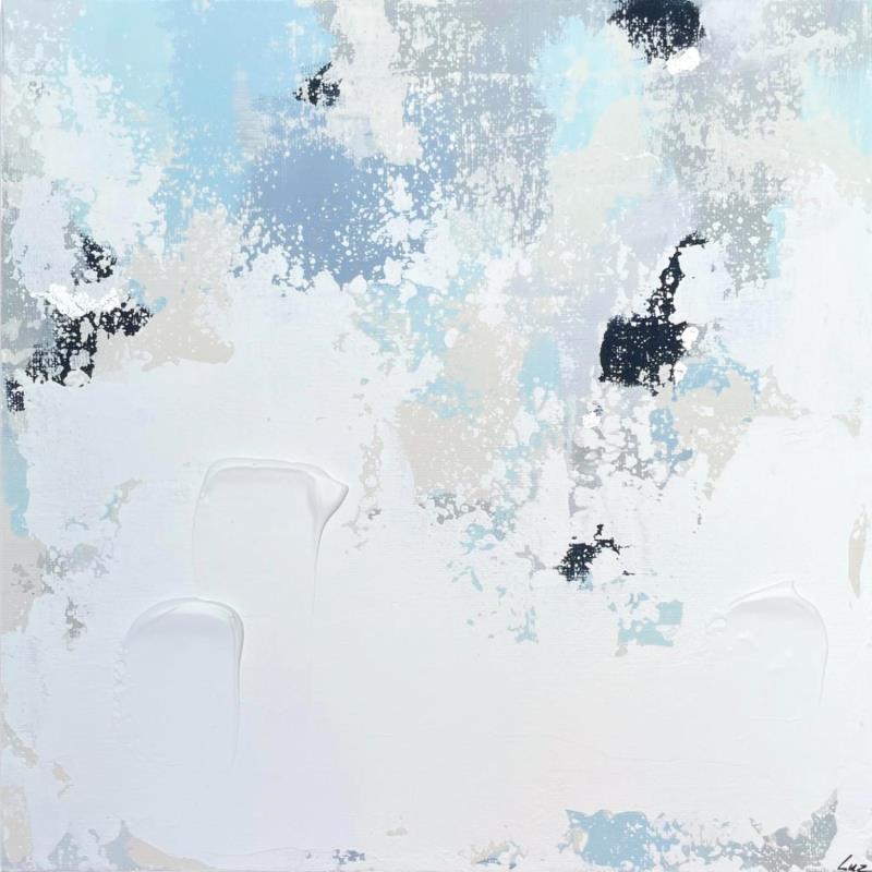 Painting Vue sur les sommets by Luz Alexandra | Painting Abstract Acrylic, Silver leaf Minimalist