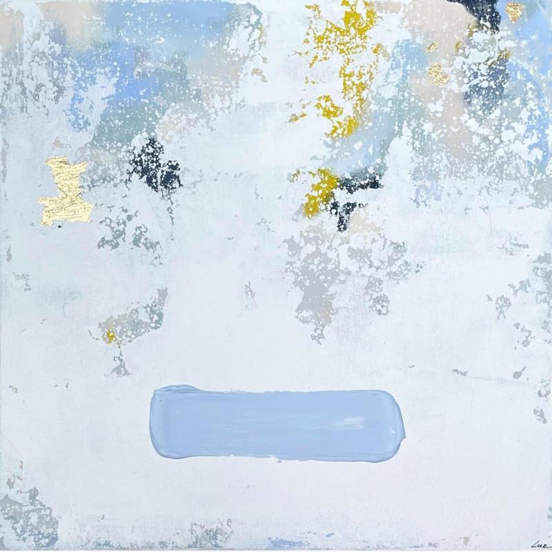 Painting Les pieds dans l'eau by Luz Alexandra | Painting Abstract Minimalist Acrylic Gold leaf