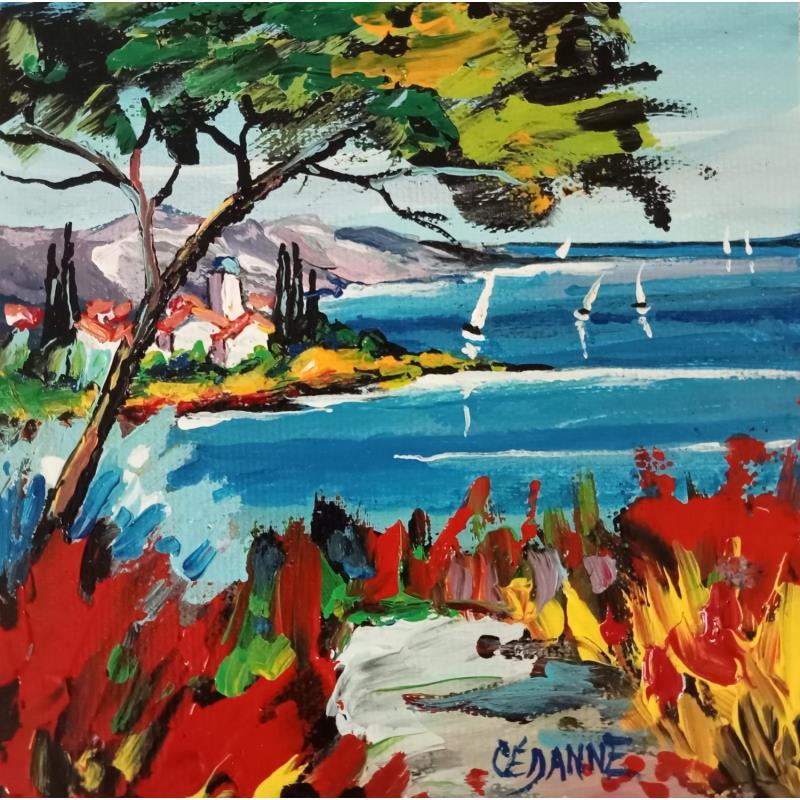 Painting Paysage vers Saint Tropez by Cédanne | Painting Figurative Oil Landscapes