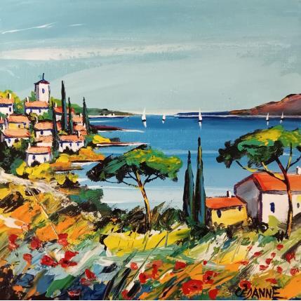 Gemälde En suivant la côte vers Sainte Maxime von Cédanne | Gemälde Figurativ Öl Landschaften, Pop-Ikonen