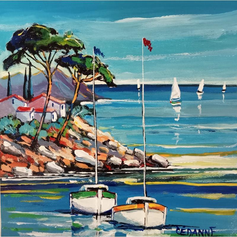 Gemälde La côte vers Saint Tropez von Cédanne | Gemälde Figurativ Öl Landschaften, Pop-Ikonen