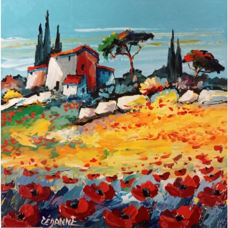 Painting Mas Provençal by Cédanne | Painting Figurative Landscapes Oil