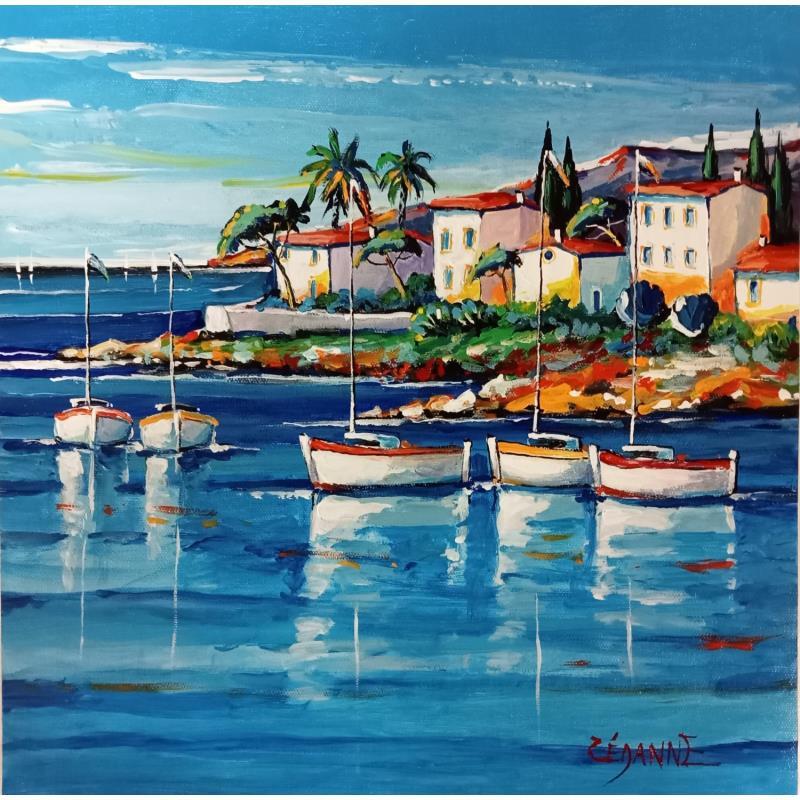Peinture Villas à Antibes par Cédanne | Tableau Figuratif Huile Paysages