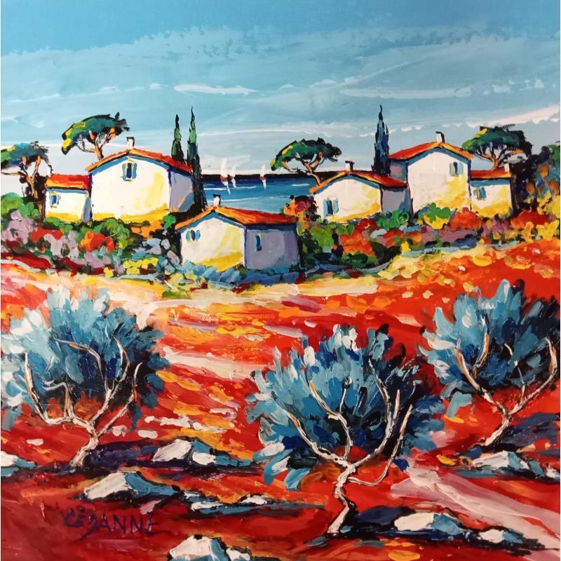 Peinture Panorama près de Marseille par Cédanne | Tableau Figuratif Huile Paysages