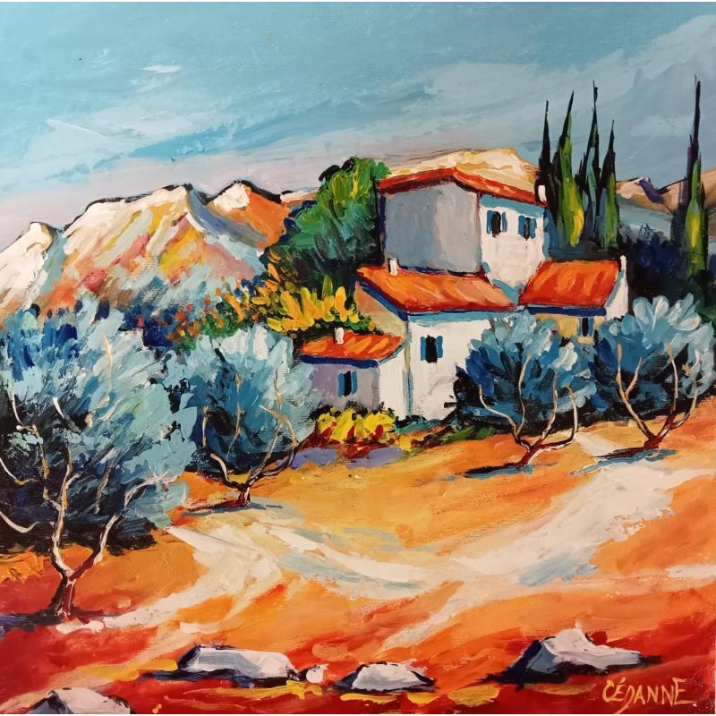 Painting Mas aux Baux-de-Provence by Cédanne | Painting Figurative Oil Landscapes