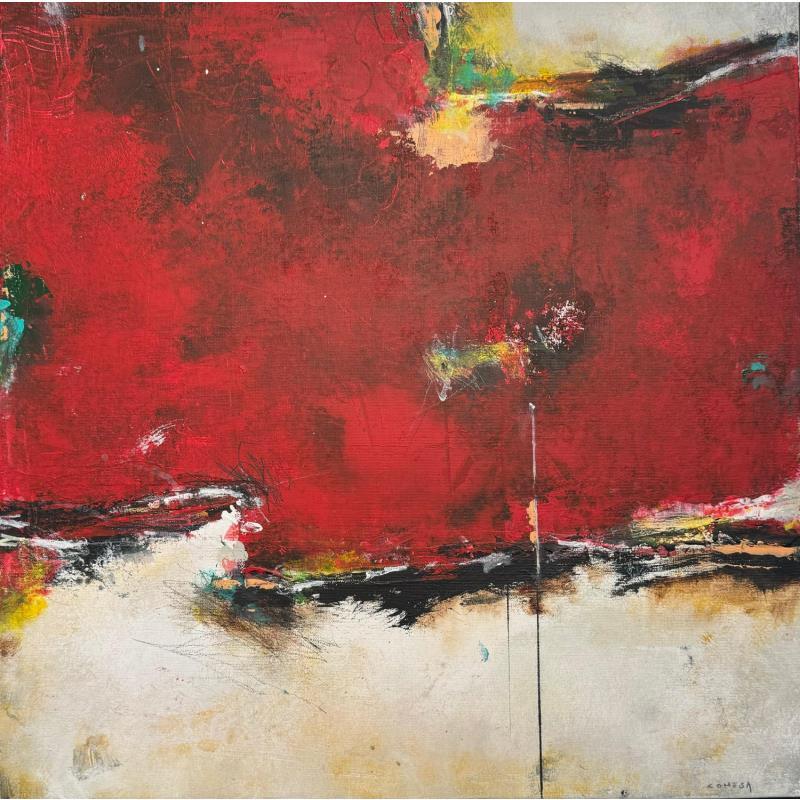 Painting Rojo by Jiménez Conesa Francisco | Painting Abstract Acrylic, Charcoal