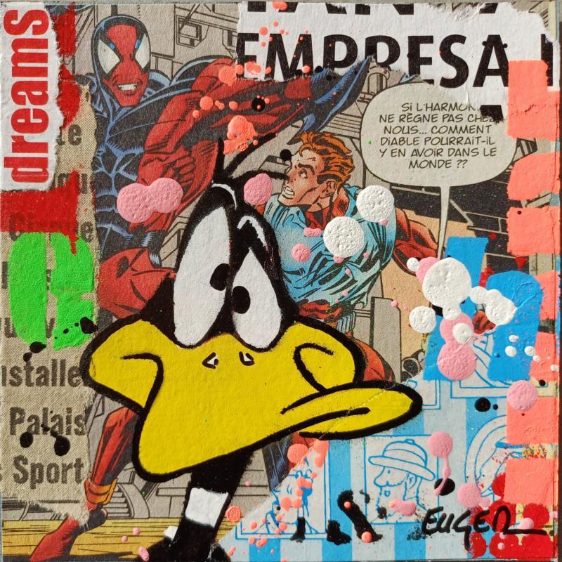 Painting DAFFY DREAMS by Euger Philippe | Painting Pop-art Acrylic, Cardboard, Gluing Pop icons